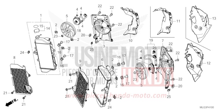 RADIATEUR de Africa Twin DCT GRAND PRIX RED (R380B) 2022